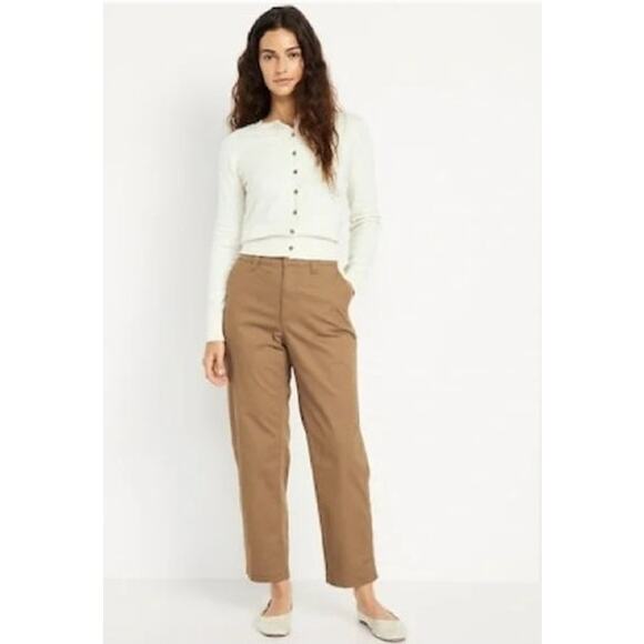 New NWT Old Navy OG Chino Ankle Pant Size Large Tan Khaki - Picture 1 of 7